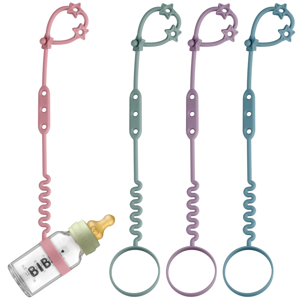 Nearbyme toy safety straps four-pack in midnight blue keeps bottles off the floor on the go