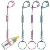 Nearbyme toy safety straps four-pack in midnight blue keeps bottles off the floor on the go