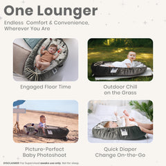Nebulita Newborn Lounger Bunny tummy-time support encourages early movement.