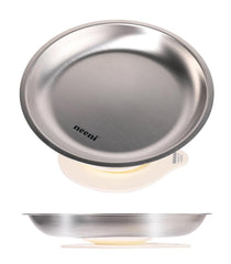 Neeni stainless steel kids plate with durable surface for independent feeding