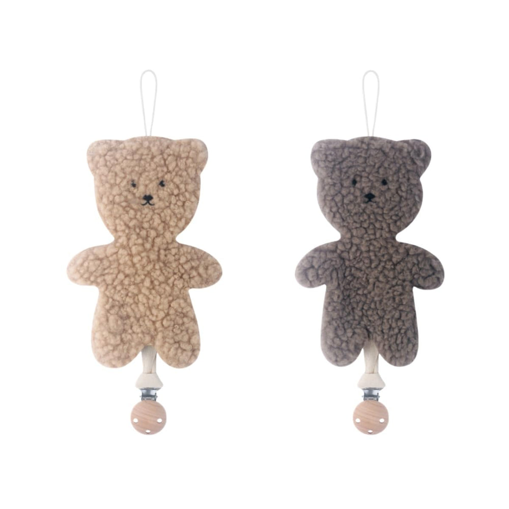 NEHET baby cartoon pacifier clip with bear design keeps pacifier secure and within reach.