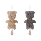 NEHET baby cartoon pacifier clip with bear design keeps pacifier secure and within reach.