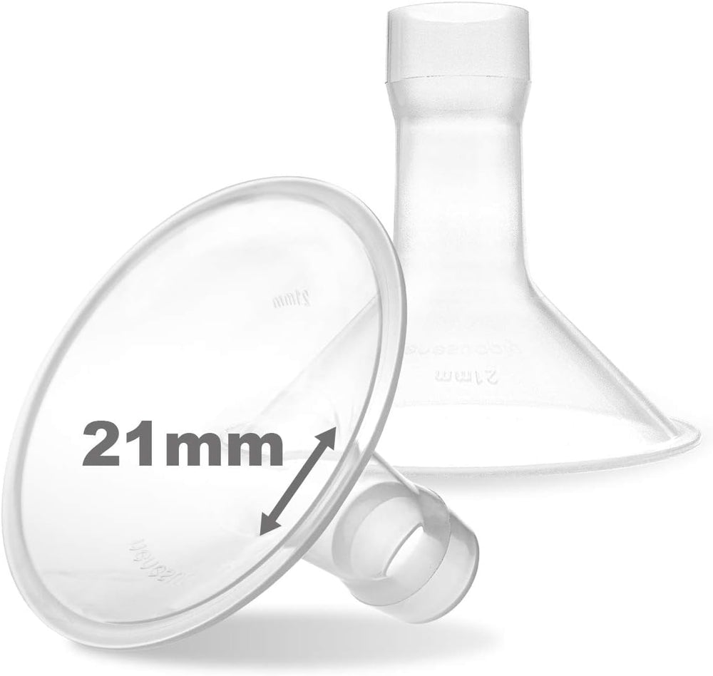 Nenesupply 21mm flange close-up, comfortable shield fit for extended pumping.