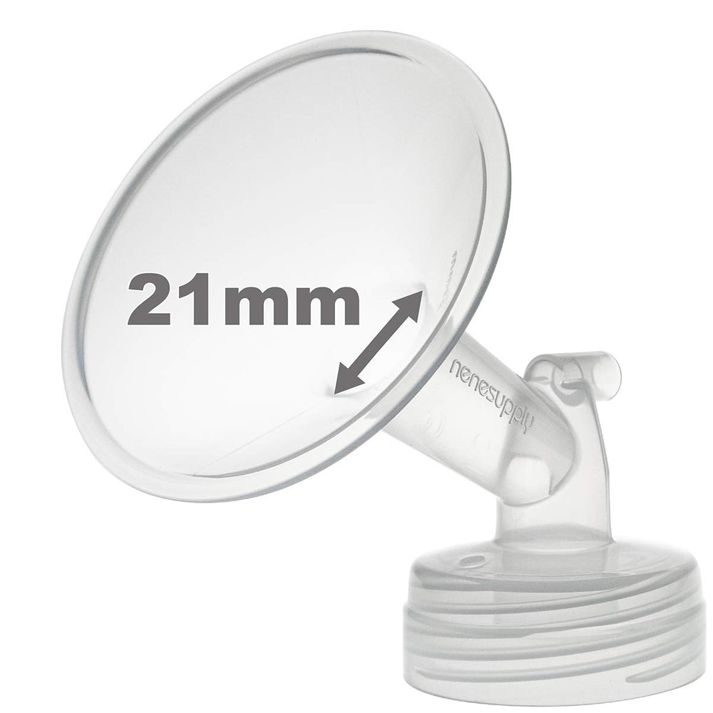 Nenesupply 21mm flange breastshield offers comfortable pumping sessions.