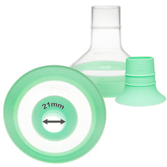 NENESUPPLY 24mm flange close-up for comfortable pumping with Lansinoh compatibility.