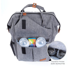 NeoTech Care diaper bag backpack side tissue pocket keeps tissues within reach.