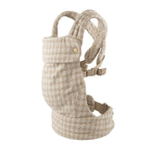 Nest Blanche ergonomic baby carrier 4-in-1 in houndstooth offers hands-free comfort.