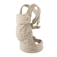 Nest Blanche ergonomic baby carrier 4-in-1 in houndstooth offers hands-free comfort.
