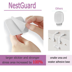 NestGuard wall-attachment close-up reveals strong grip without drilling.