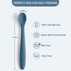 NETANY soft-tip spoons for easy self-feeding by tiny hands.