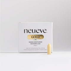 NeuEve Gold Age packaging shows a 4-count supply for menopause-friendly care.