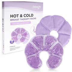 NEWGO breast ice pack 2-pack in purple, ideal for cold therapy to ease engorgement.
