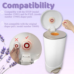 NEWKE diaper-pail deodorizer refill in lavender provides lasting aroma