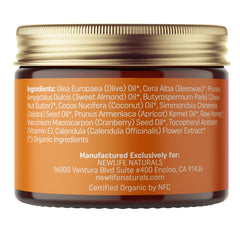 Organic ingredients like olive oil and shea butter nourish sensitive skin.