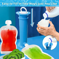 Newmemo pouch filler station with clear scale for precise portions