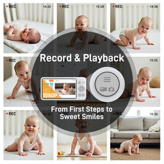 NEWQ HD Baby Monitor TF-card recording enables video playback on demand