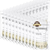 Newwiee 7 oz breastmilk bags with self-standing design for upright fridge storage.