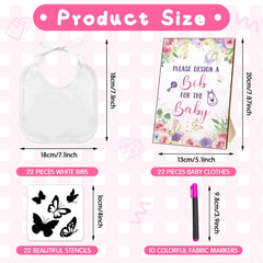 Newwiee bib decorating with 22-pattern stencils for personalized designs.