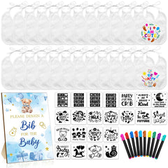 Newwiee white baby bibs ready for decorating sessions.