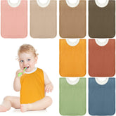 Newwiee pullover bibs 8-pack offer full-coverage protection during meals.