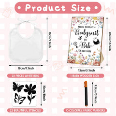 Newwiee stencils with 22 patterns for personalized bib designs.