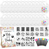 Newwiee white baby bibs, 7x7 inches, for easy DIY decorating.