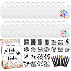 Newwiee white baby bibs, 7x7 inches, for easy DIY decorating.