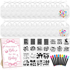 Newwiee white bibs for baby decorating with an easy-to-clean surface.