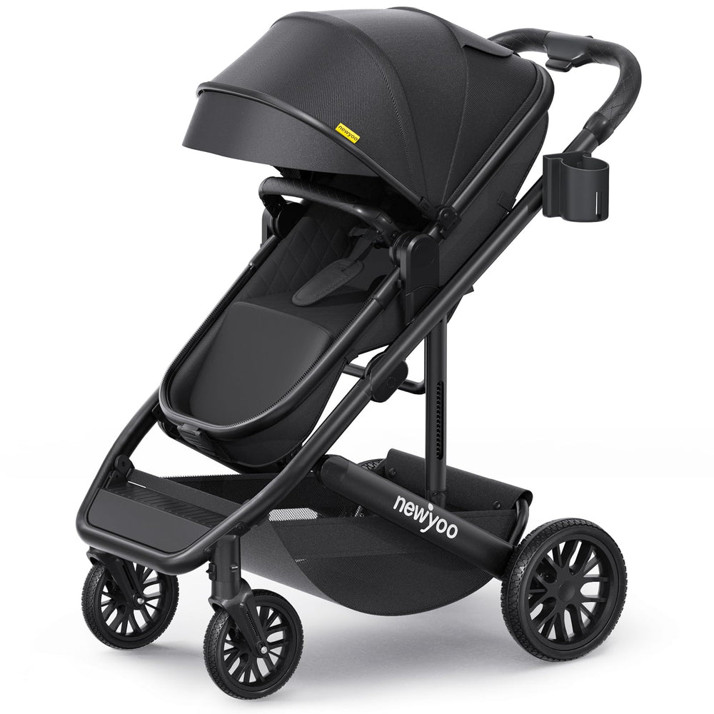 newyoo Nestro 516M bassinet mode showing lying-flat newborn comfort