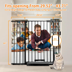 Adjustable NexusSmash gate fits wide openings from 29.52 to 43.71 inches.