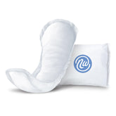 Nexwear packaging image showing discreet, on-the-go pad disposal.