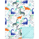 Nialnant dinosaur blanket front design, soft plush comfort for naps.