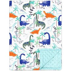 Nialnant dinosaur blanket front design, soft plush comfort for naps.