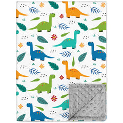 Nialnant dinosaur blanket front design with playful prints for baby soothing