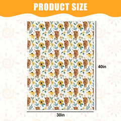 Nialnant Highland Cow Blanket back dot pattern highlights soft touch for baby snuggles.