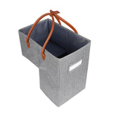 Nice & Simple Stair Basket with rounded handle for easy upstairs carrying and clutter control.