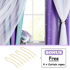 NICETOWN curtains with four tiebacks for versatile window styling
