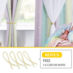 NICETOWN blackout tiebacks shown with curtains for easy adjustable light control.