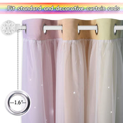 NICETOWN layered rainbow curtains for girl's room offer soft privacy