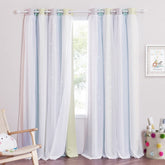 NICETOWN kids star-cutout curtains create twinkling light patterns for dreamy nursery ambiance.