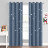 NICETOWN nursery curtain with star cutout detail enhances kid friendly decor