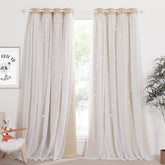 NICETOWN star hollow-out curtains create twinkling nursery light patterns