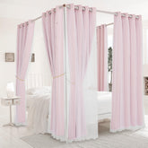 NICETOWN pink curtains star moon cutout package for dreamy kids' room decor