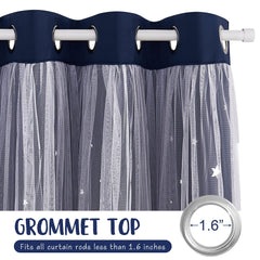 NICETOWN star-moon cutout curtains create soft light patterns for nursery