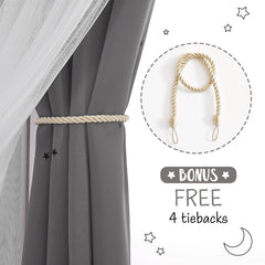 NICETOWN star-moon cutout curtains light-filtering pattern with soft glow