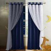 NICETOWN stars and moon hollow-out curtains add whimsical light in kids room