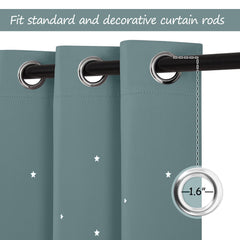 NICETOWN Twinkle Curtain's star cut-outs provide decorative light play for playrooms.
