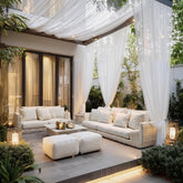 Nicetown mosquito net porch panel provides weatherproof protection for outdoor lounging.