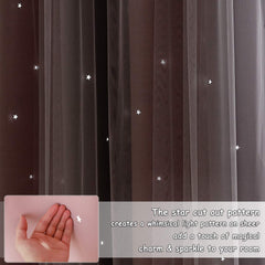 NICETOWN white gauze layers with blackout panels create romantic depth.