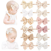 Niceye baby bow headbands with embroidery patterns for cute everyday outfits.
